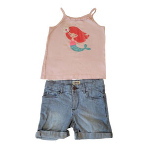 Carter's OshKosh Girls Mermaid Tank & Striped Shorts Set, Size 5